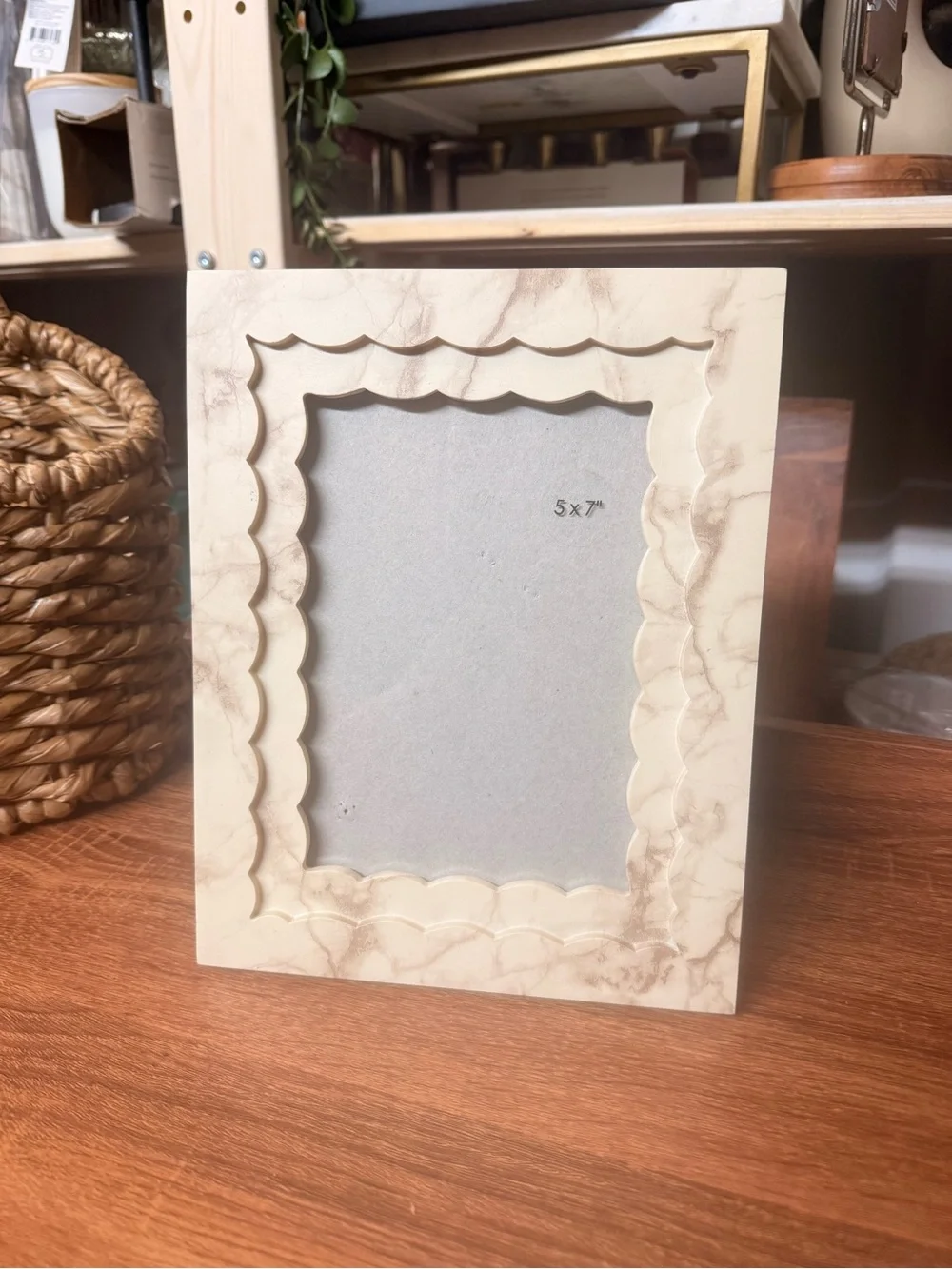 Shaped Resin Profile Table Image Frame Beige Threshold 5”x7”